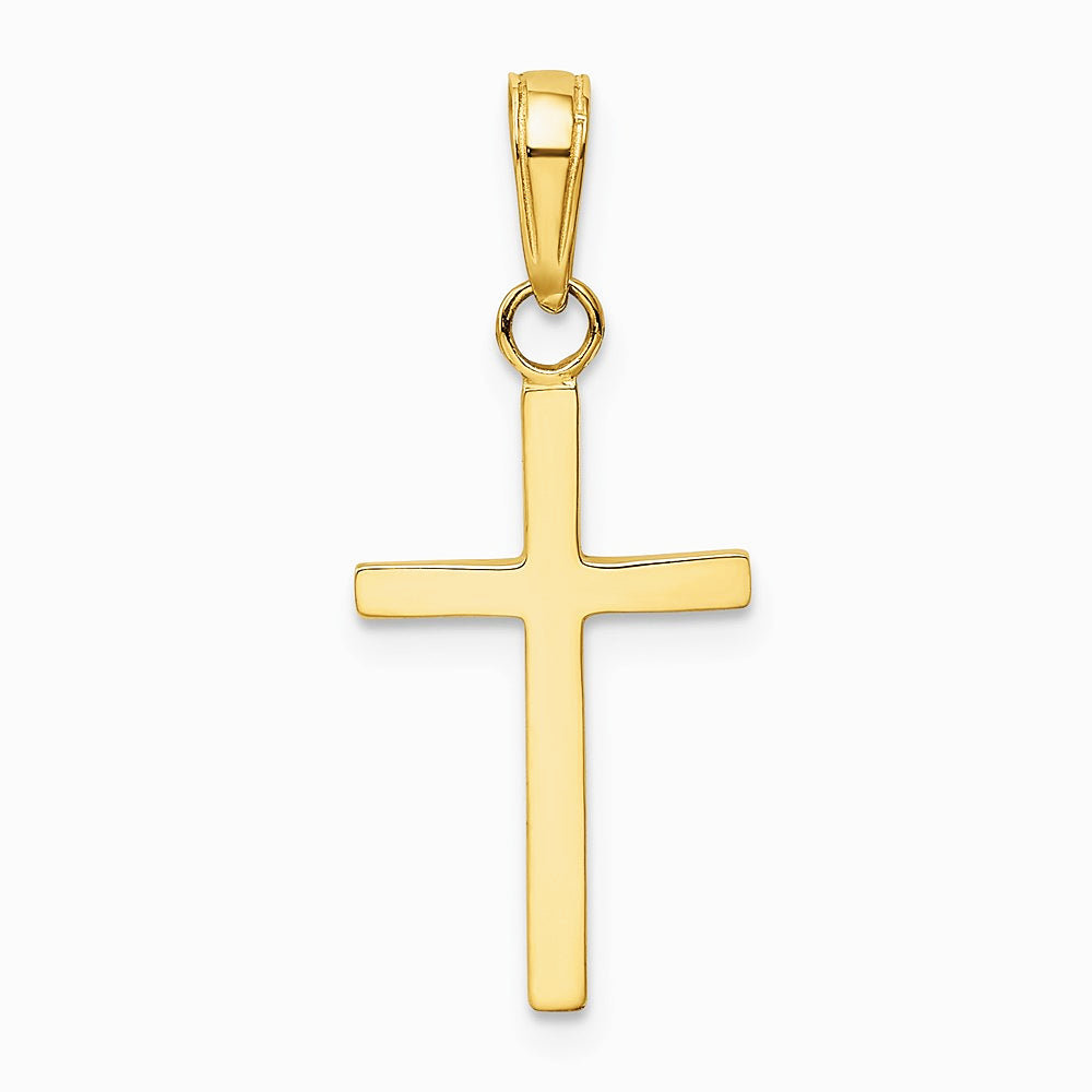 10K / 14K Yellow Gold 3-D Cross Pendant - Product Photo
