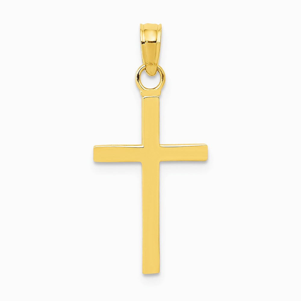 10K / 14K Yellow Gold 3-D Cross Pendant - Product Photo
