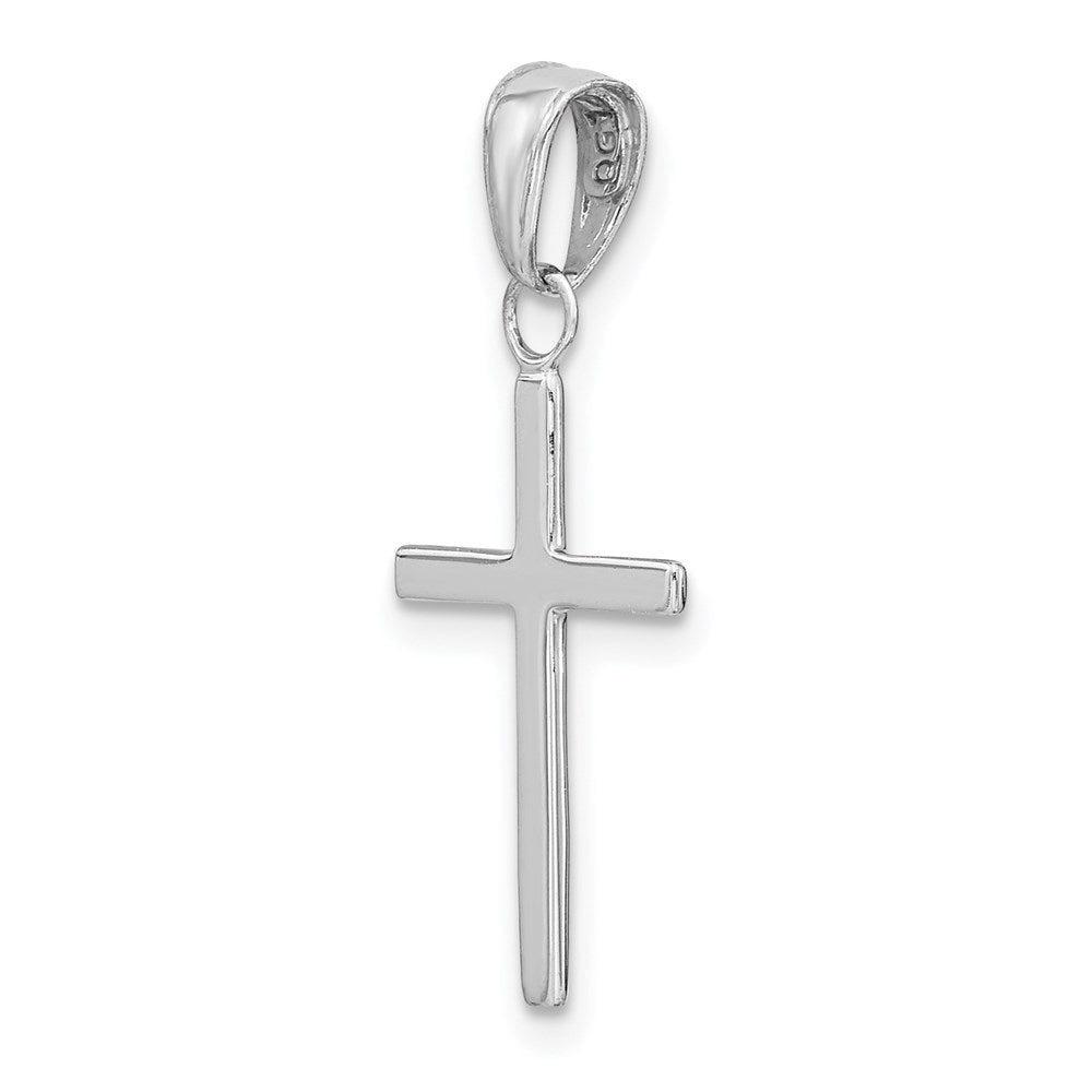 10K / 14K White Gold 3-D Cross Pendant - Product Photo