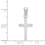 10K / 14K White Gold 3-D Cross Pendant - Product Photo