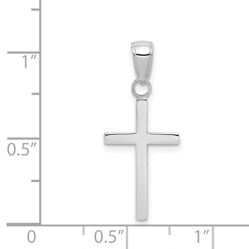 10K / 14K White Gold 3-D Cross Pendant - Product Photo