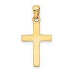 14K Yellow & Rhodium with Rhodium Cross Pendant - Product Photo