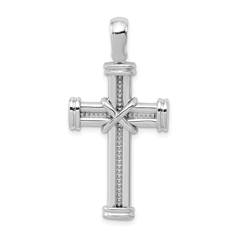 14K White Gold Latin Cross Pendant - Product Photo