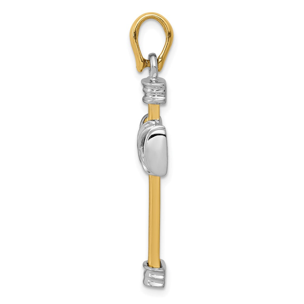 14K Two-tone Latin Cross Pendant - Product Photo