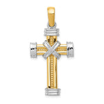 14K Two-tone Latin Cross Pendant - Product Photo