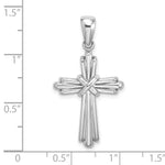 14K White Gold Polished Cross Charm - Product Photo