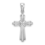 14K White Gold Polished Cross Charm - Product Photo