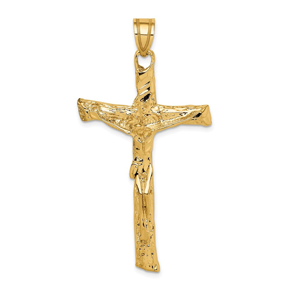14K Yellow Gold Crucifix Pendant - Product Photo