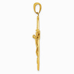 10K / 14K Yellow Gold Satin Finish Crucifix Pendant - Product Photo