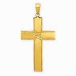10K / 14K Yellow Gold Satin Finish Crucifix Pendant - Product Photo