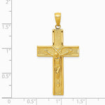 10K / 14K Yellow Gold Satin Finish Crucifix Pendant - Product Photo