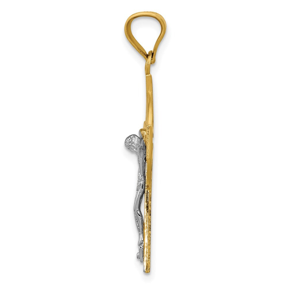 14k Two-tone Iona Crucifix Pendant - Product Photo
