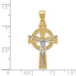 14k Two-tone Iona Crucifix Pendant - Product Photo