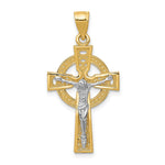14k Two-tone Iona Crucifix Pendant - Product Photo