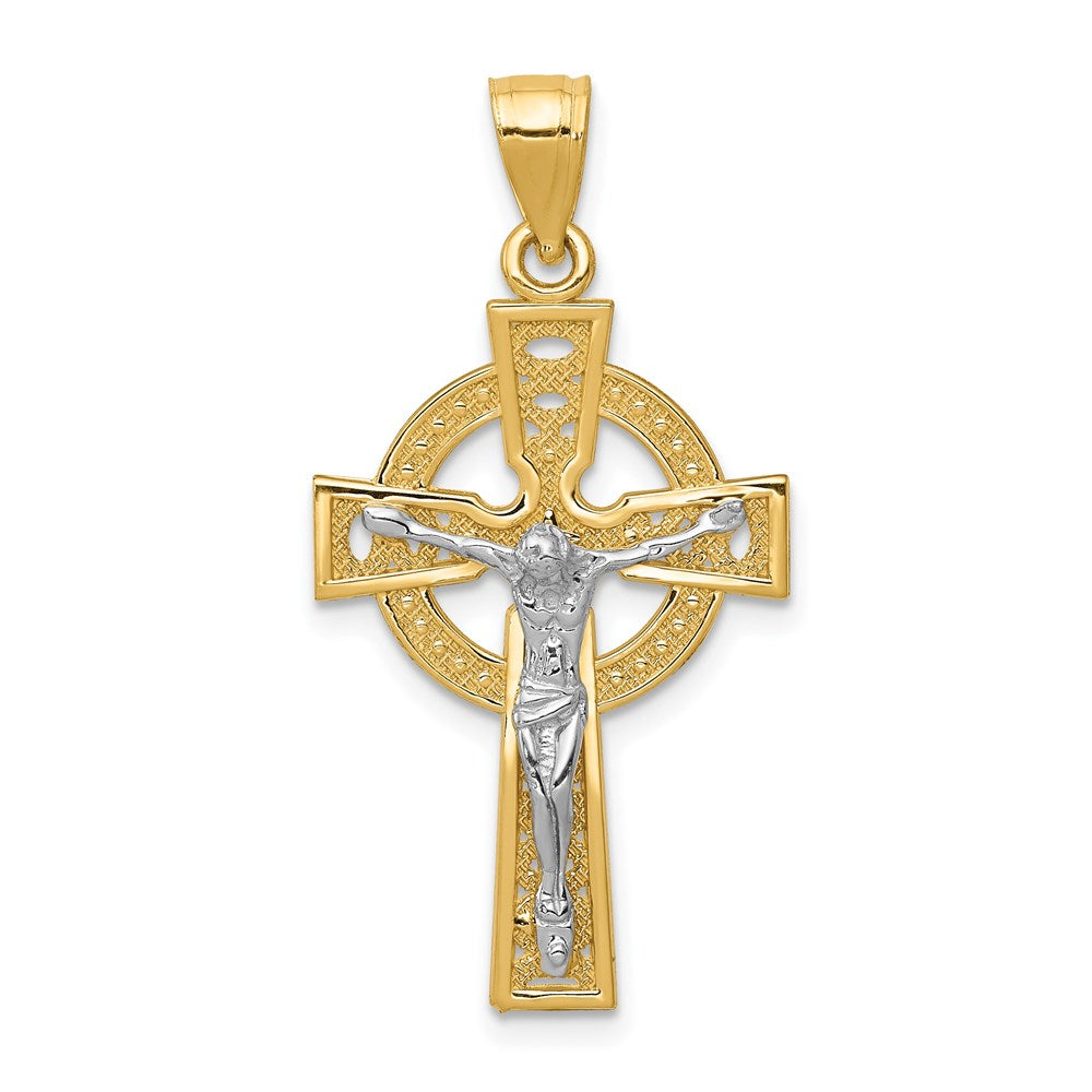 14K Two-tone Iona Crucifix Pendant