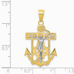 10K / 14K Two-tone Mariner's Crucifix Pendant - Product Photo