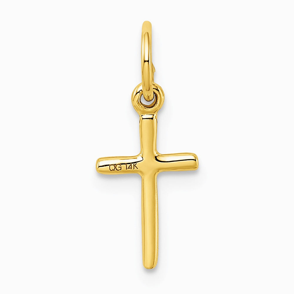 10K / 14K Yellow Gold Small Cross Charm - Product Photo