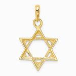 10K / 14K Yellow Gold Star of David Pendant - Product Photo
