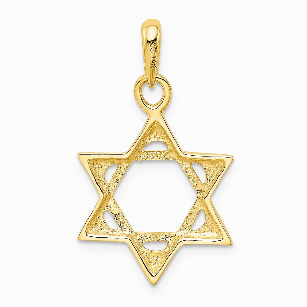 10K / 14K Yellow Gold Star of David Pendant - Product Photo
