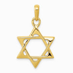 10K / 14K Yellow Gold Star of David Pendant - Product Photo