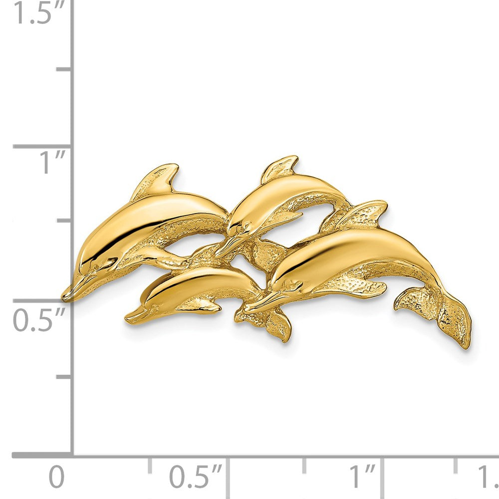 14k Dolphins Slide - Product Photo