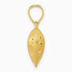 10K / 14K Yellow Gold Polished & Satin Diamond-Cut 3-D Puffed Heart Pendant - Product Photo