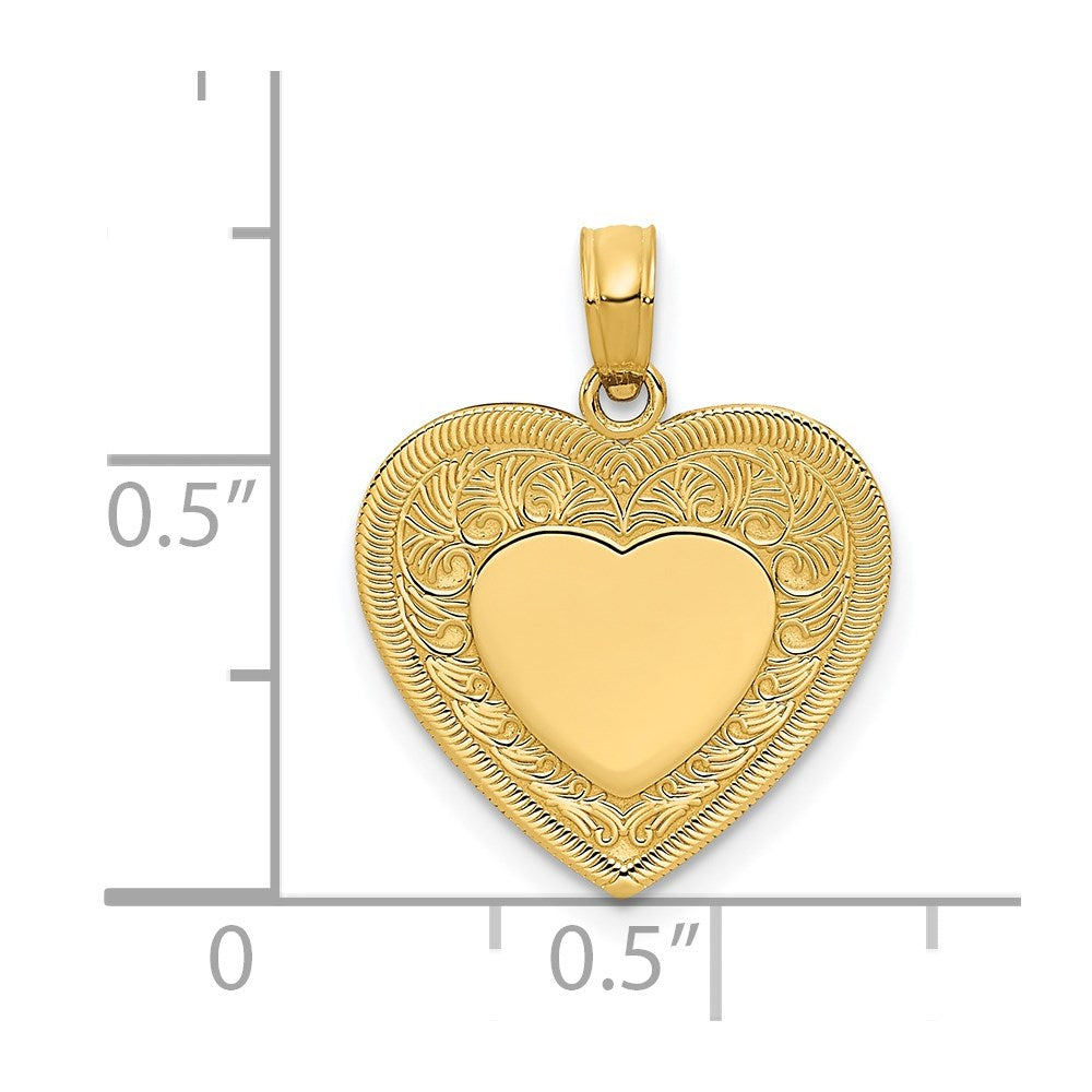 14K Polished Heart Pendant - Product Photo