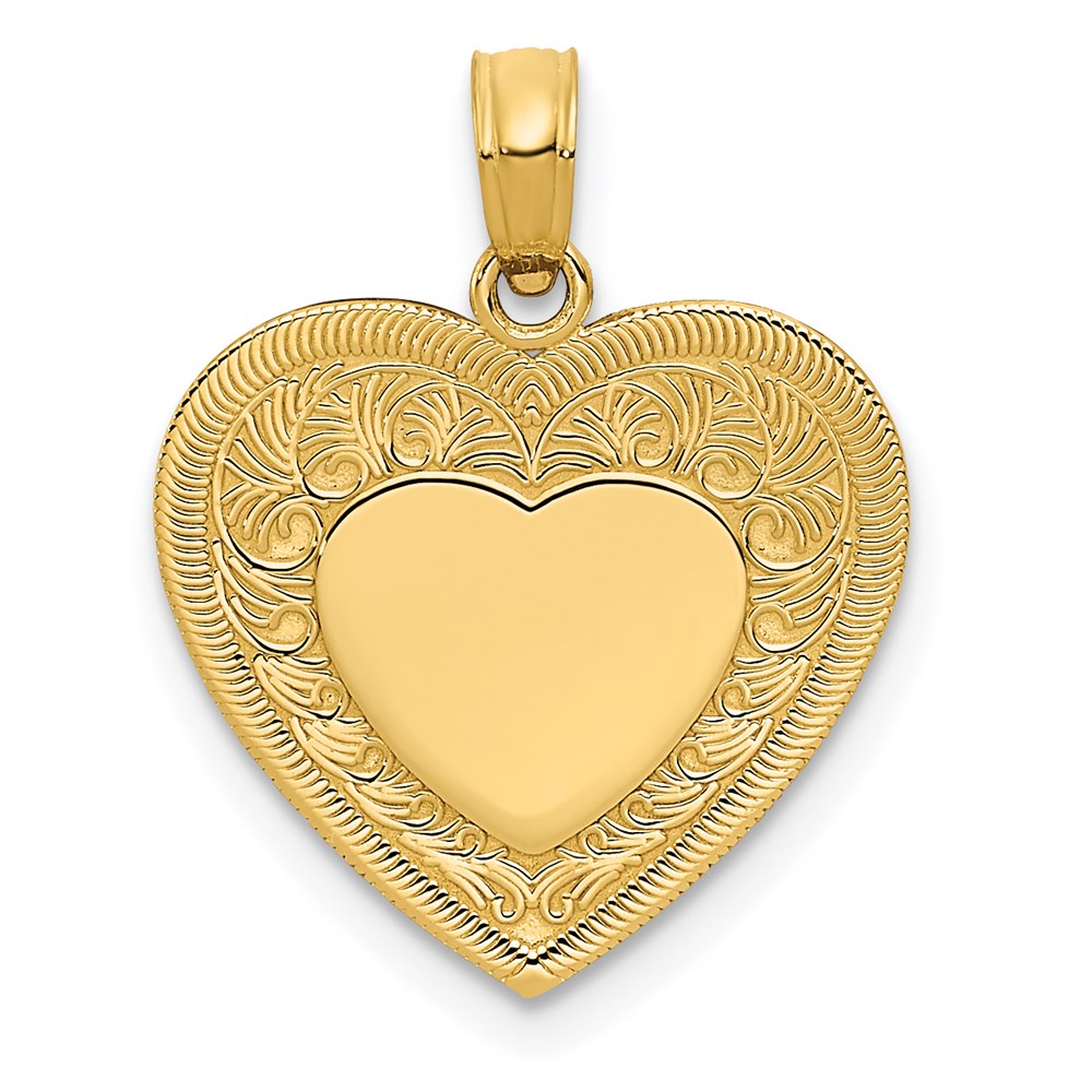 14K Polished Heart Pendant - Product Photo