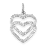 10K / 14K White Gold Double Heart Charm - Product Photo
