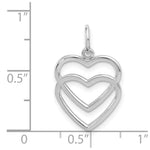 10K / 14K White Gold Double Heart Charm - Product Photo