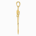 10K / 14K Two-tone Leaves with Flower Charm Holder - Product Photo