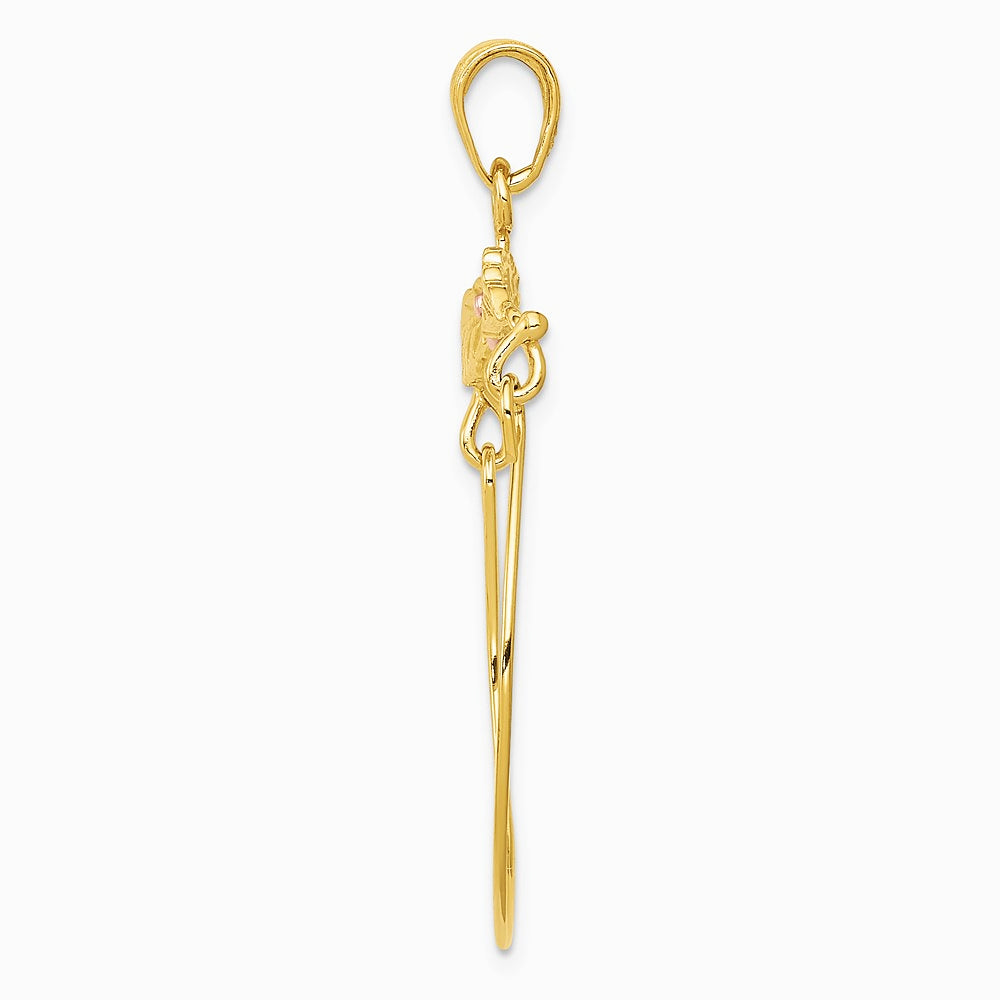 10K / 14K Two-tone Leaves with Flower Charm Holder - Product Photo