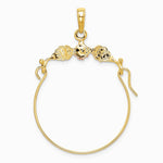 10K / 14K Two-tone Leaves with Flower Charm Holder - Product Photo