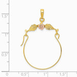 10K / 14K Two-tone Leaves with Flower Charm Holder - Product Photo