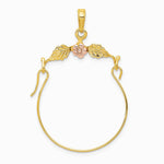 10K / 14K Two-tone Leaves with Flower Charm Holder - Product Photo