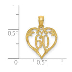 10K / 14K Yellow Gold 60 Heart Pendant - Product Photo