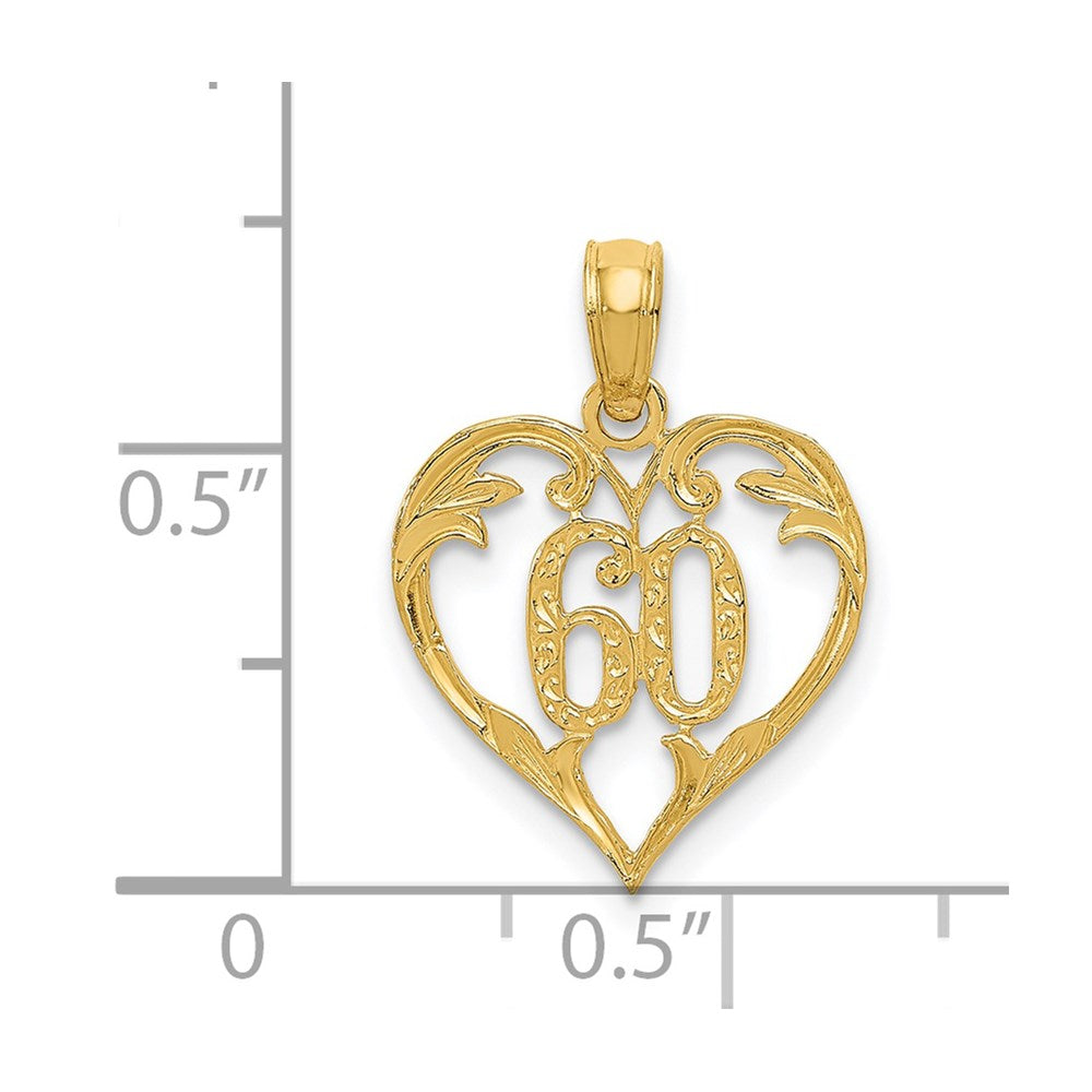 10K / 14K Yellow Gold 60 Heart Pendant - Product Photo