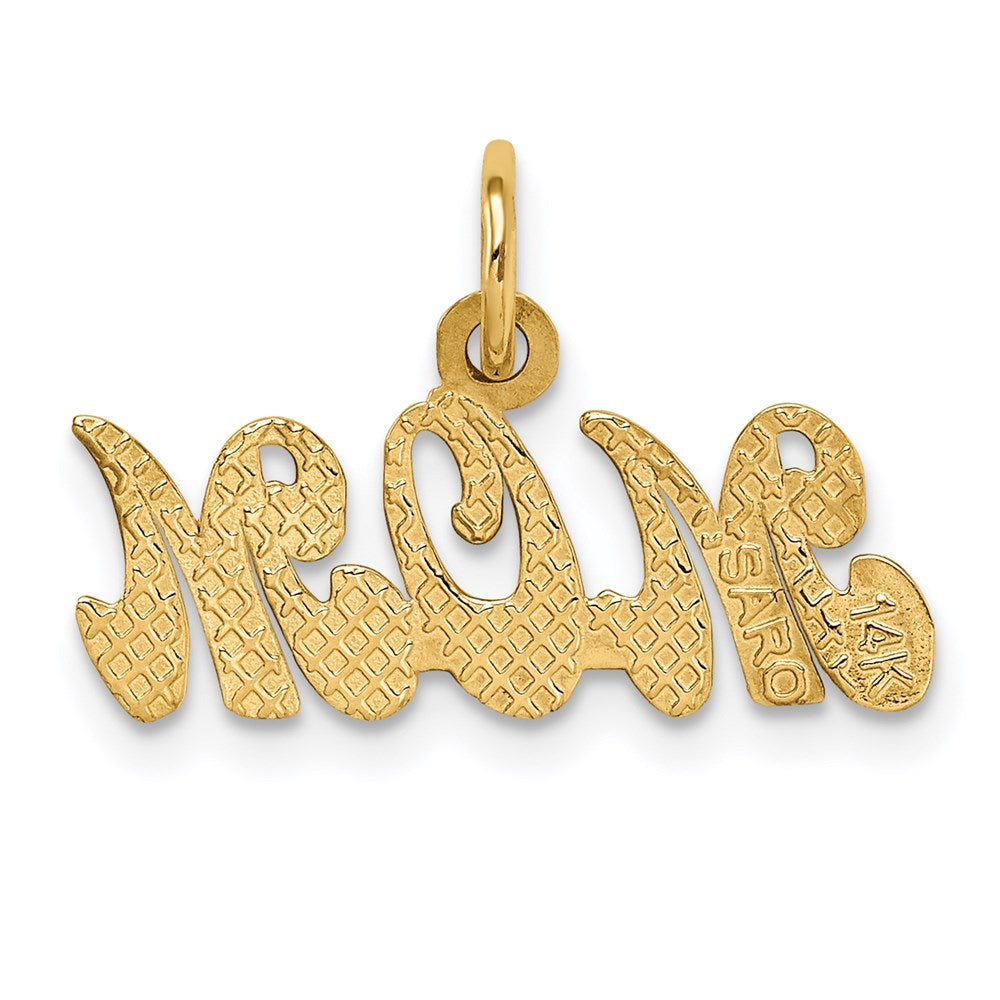 14K Yellow Gold MOM Charm - Product Photo