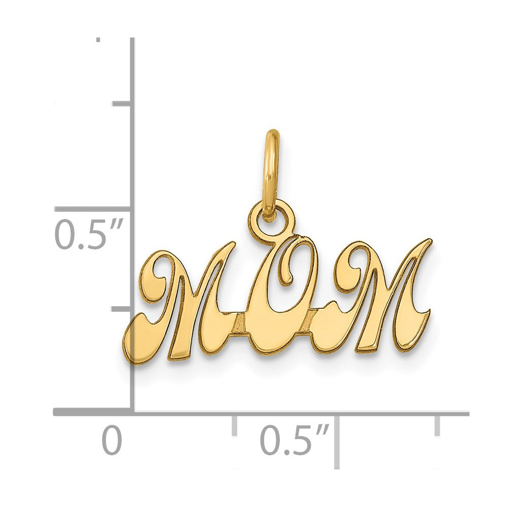 14K Yellow Gold MOM Charm - Product Photo