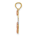14K Two-tone with White Rhodium MOM Heart Pendant - Product Photo