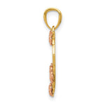 14K Two-tone w/White Rhodium GRANDMA Heart Pendant - Product Photo