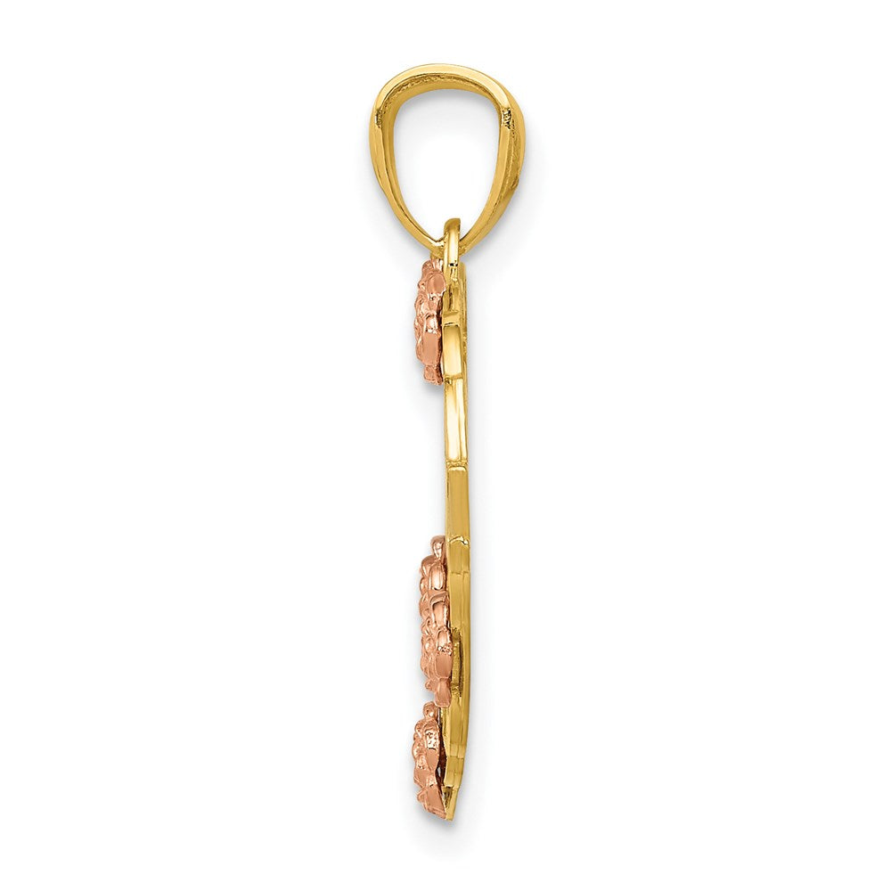14K Two-tone w/White Rhodium GRANDMA Heart Pendant - Product Photo