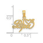 14k I Heart PAPA Charm - Product Photo
