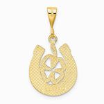 10K / 14K Yellow Gold Good Luck Clover Pendant - Product Photo