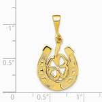 10K / 14K Yellow Gold Good Luck Clover Pendant - Product Photo