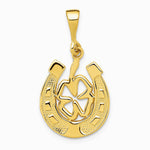 10K / 14K Yellow Gold Good Luck Clover Pendant - Product Photo