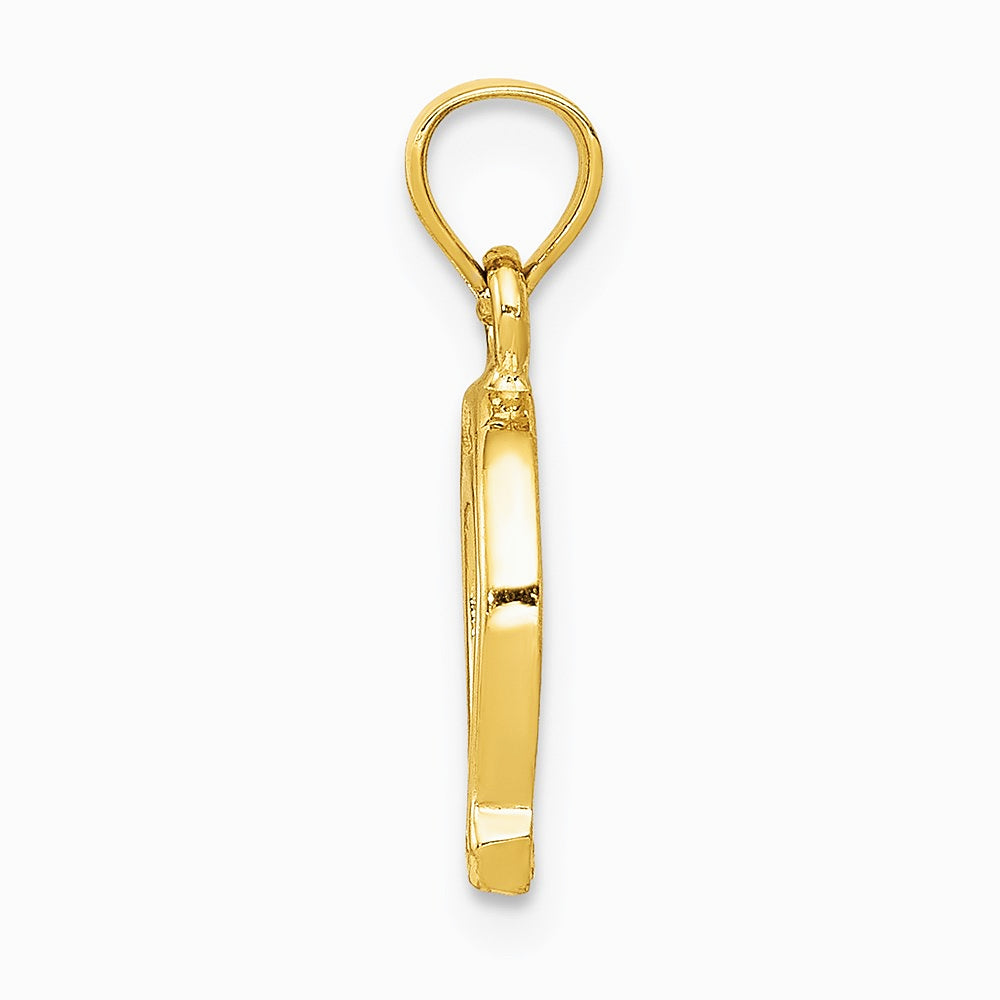 14K Yellow Gold Horseshoe Pendant - Product Photo