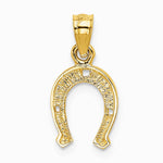 14K Yellow Gold Horseshoe Pendant - Product Photo