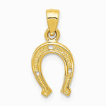 14K Yellow Gold Horseshoe Pendant - Product Photo
