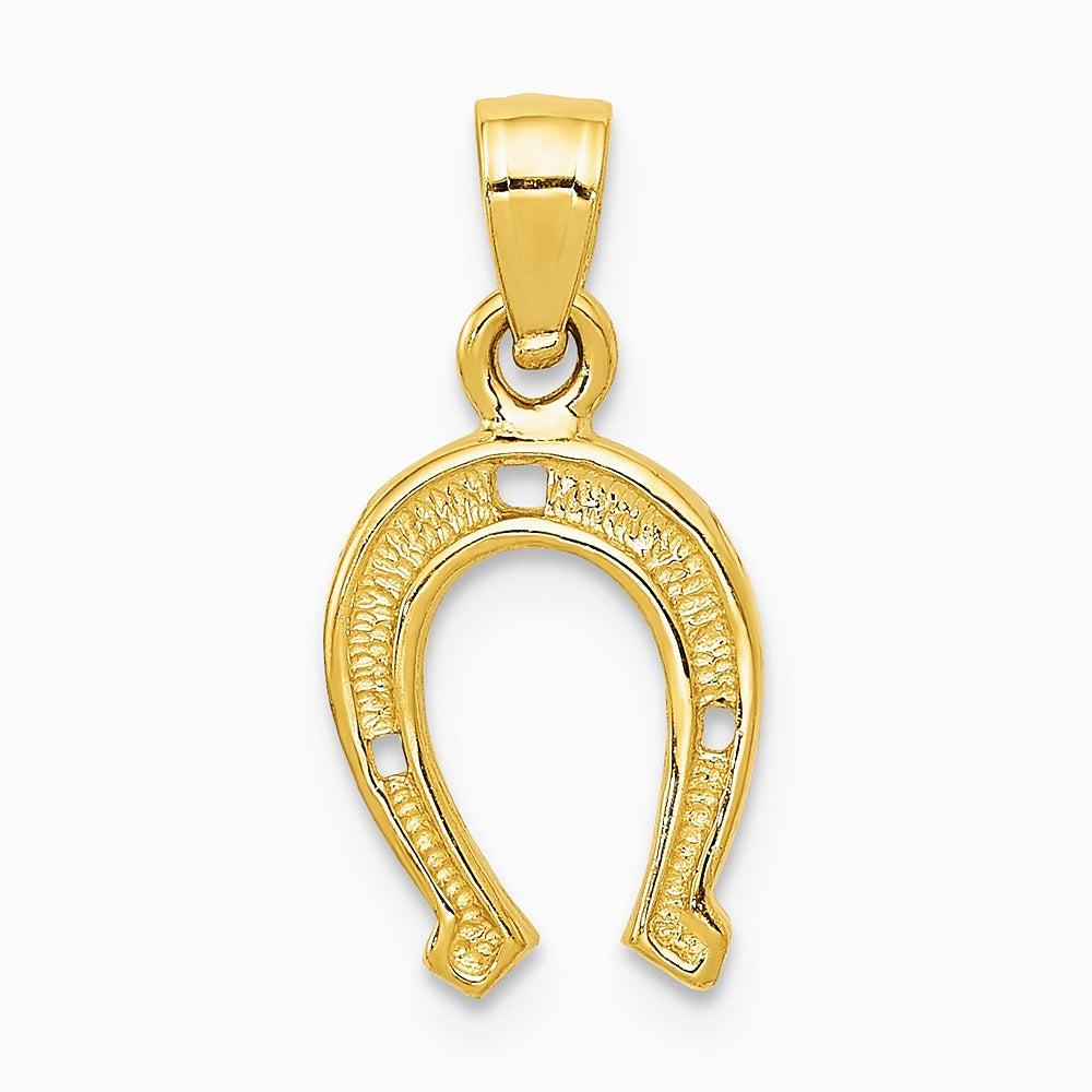 14K Yellow Gold Horseshoe Pendant - Product Photo
